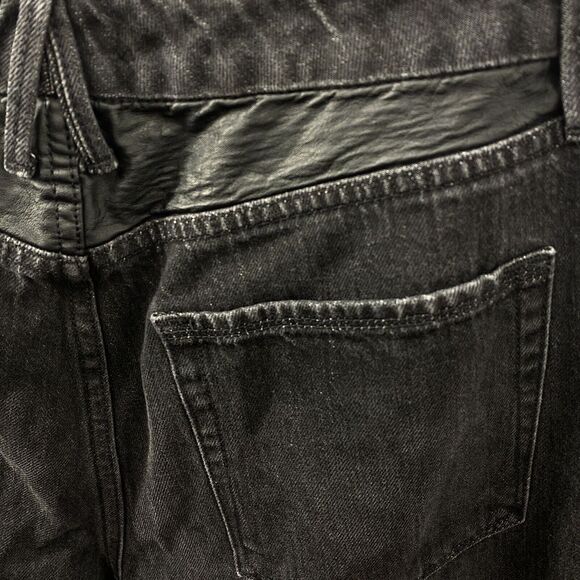 Good American Jeans Woman's 10/30 Black Faux Leather Trim - Picture 8 of 10